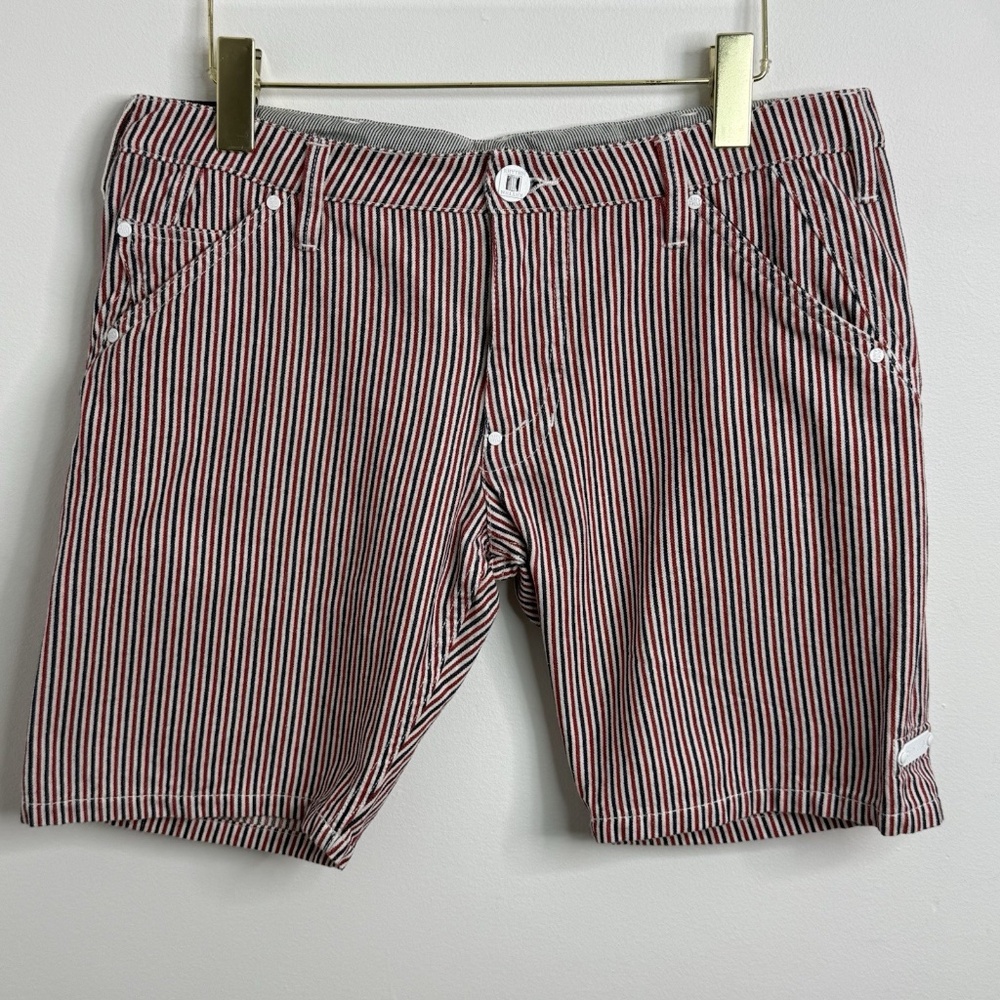 Rhythm The Sound of Change White Blue Red Stripes Shorts Sz 33 4th of July